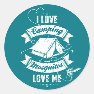 Camping der Liebe I Runder Aufkleber