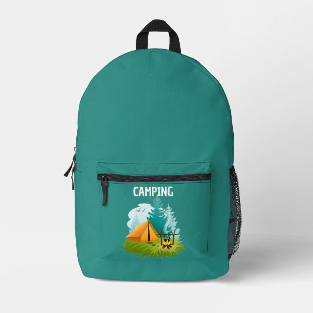 Camping Design Back Pack Bedruckter Rucksack (Vorderseite)