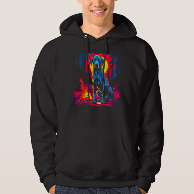 Camping Dog Great Dane Hoodie (Vorderseite)