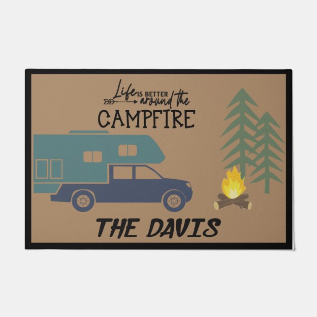 Camping Doormat Geschenk, Camper Housewarming Gesc Fußmatte (Vorderseite)