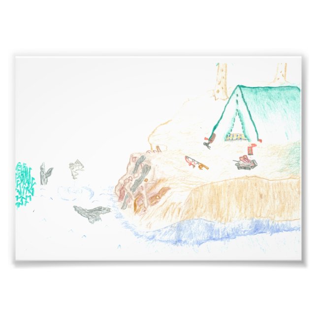 Camping durch das Water 12x18 Foto Print (Vorne)