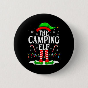 Camping Elf Xmas Funny Matching Family Group C Button
