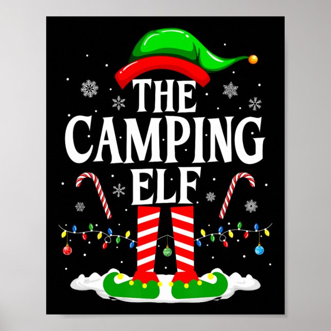 Camping Elf Xmas Funny Matching Family Group C Poster (Vorne)