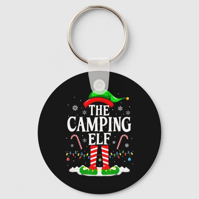 Camping Elf Xmas Funny Matching Family Group C Schlüsselanhänger (Vorderseite)