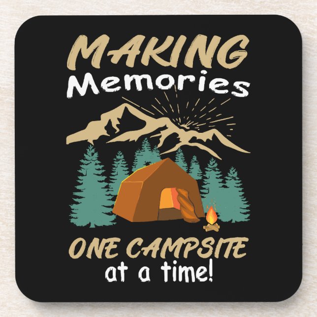 CAMPING Erinnerungen Getränkeuntersetzer (Vorderseite)
