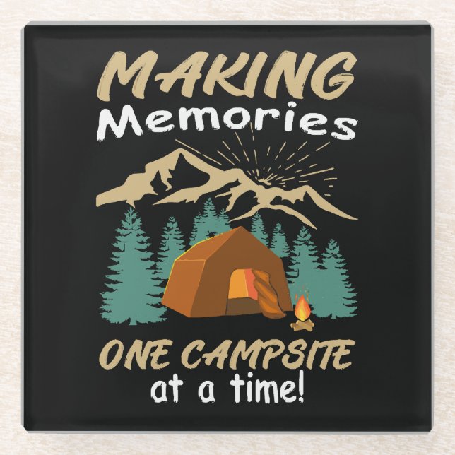 CAMPING Erinnerungen Glasuntersetzer (Vorderseite)