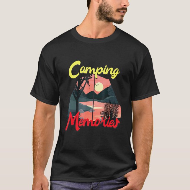 Camping-Erinnerungen mit Zelt-View-Campingplatz T-Shirt (Vorderseite)