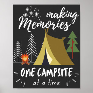 Camping Erinnerungen schaffen, ein Campingplatz na Poster