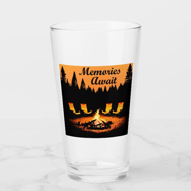 Camping Erinnerungen warten Glas (Vorderseite)