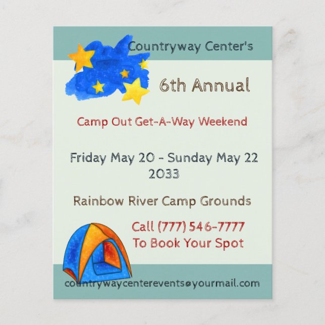 Camping-Event unter den Sternen Flyer (Vorne)
