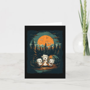 Camping Fall Vibes Retro Herbst Frauen Kinder Kind Karte