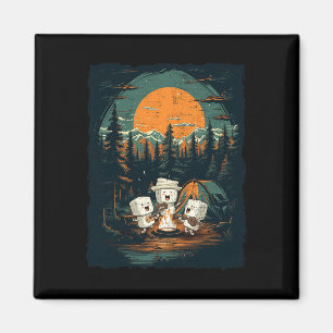 Camping Fall Vibes Retro Herbst Frauen Kinder Kind Magnet