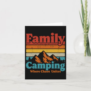 Camping-Familien-Camping-Chaos vereint glücklichen Karte