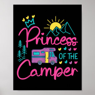 Camping-Familien-Mädchen Campervan Motorhome Prinz Poster