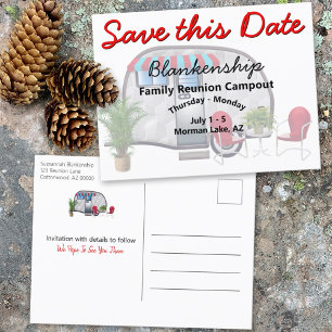 Camping-Familientreffen Save The Date Vorlage