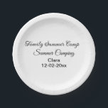 Camping Familienurlaub benutzerdefinierte Name Dat Pappteller<br><div class="desc">Entwurf</div>