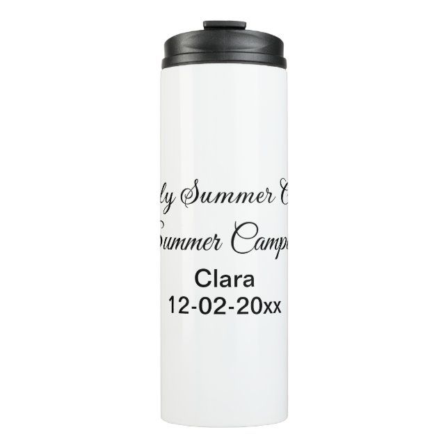 Camping Familienurlaub benutzerdefinierte Name Dat Thermosbecher (Vorderseite)