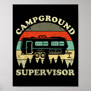 Camping Family Campground Supervisor Ehemann Frau Poster
