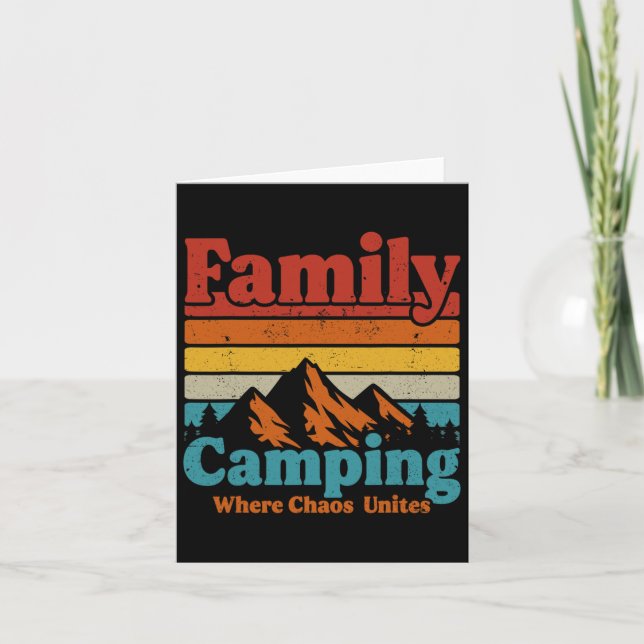 Camping Family Camping Chaos Unites Happy Camper C Karte (Vorderseite)