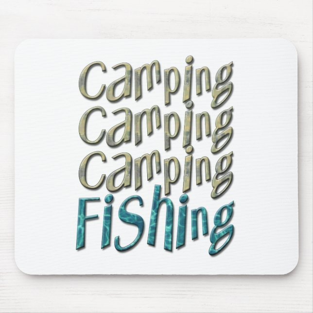 Camping Fischen Mousepad (Vorne)