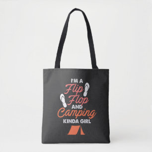 Camping - Flip Flop und Camping-Mädchen