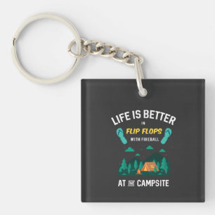 Camping - Flip Flops mit Fireball Schlüsselanhänger