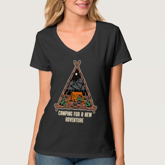 Camping for a New Adventure Camper Vacation Camp T T-Shirt (Vorderseite)
