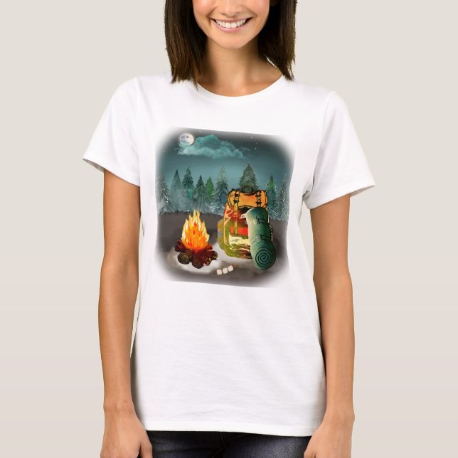 Camping Forest Night Adventure T-Shirt (Vorderseite)