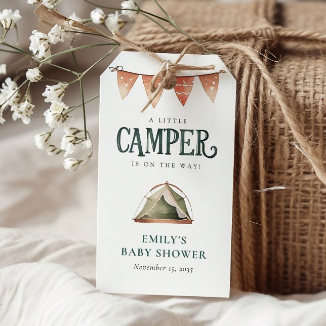 Camping Forest Watercolor Kinderdusche Geschenkanhänger (Von Creator hochgeladen)