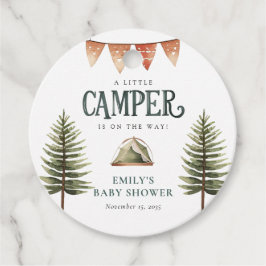 Camping Forest Watercolor Kinderdusche Geschenkanhänger