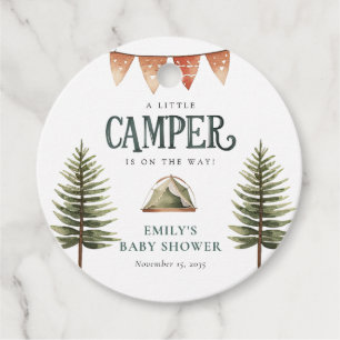 Camping Forest Watercolor Kinderdusche Geschenkanhänger