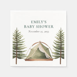 Camping Forest Watercolor Kinderdusche Serviette