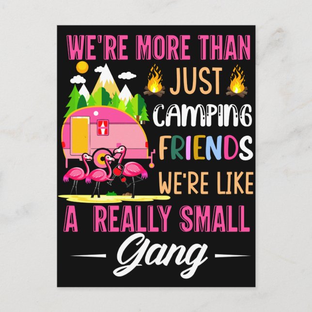 Camping-Freunde sind wie eine kleine Gang Postkarte (Vorderseite)