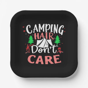 Camping Frisur Ist Mir Egal Lustig Pappteller