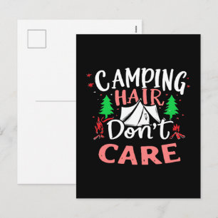 Camping Frisur ist mir egal, witzig Feiertagspostkarte