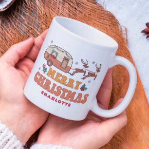 Camping Frohe Weihnachts-Rentier Personalisierter  Kaffeetasse