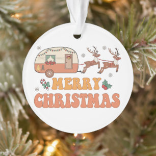 Camping Frohe Weihnachts-Rentiertypografie Ornament