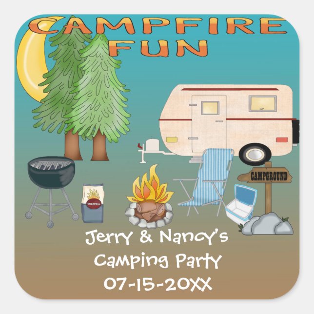 Camping Fun Pflege Stickers (Vorderseite)