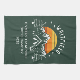 Camping für benutzerdefiniertes Familienurlaub Geschirrtuch