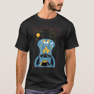 Camping für Campers Gitarrengebirge und Camp Fire T-Shirt