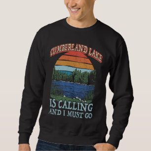 Camping für das Angeln Retro Seeblick Sweatshirt