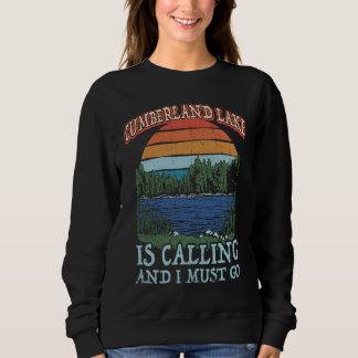Camping für das Angeln Retro Seeblick Sweatshirt
