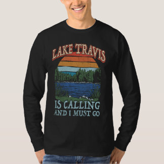 Camping für das Angeln Retro Seeblick T-Shirt