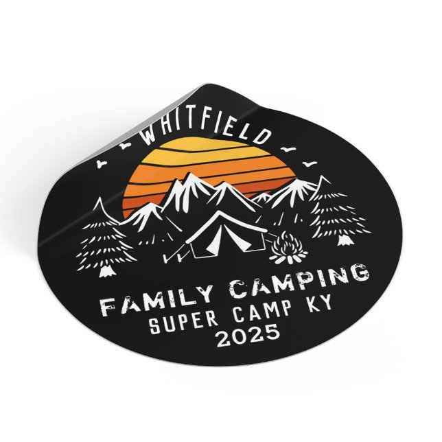 Camping für den Familienurlaub Runder Aufkleber (Custom Family Vacation Matching Camping Classic Round Sticker)