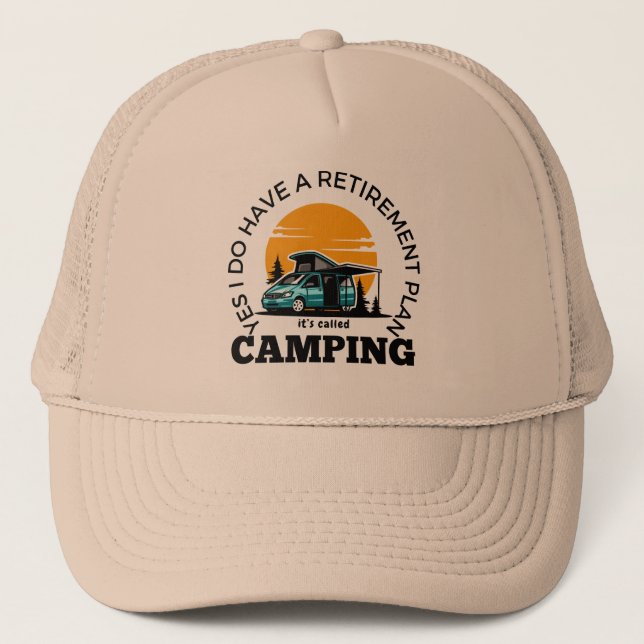 Camping für den Rentenplan - T - Shirt Truckerkappe (Vorderseite)