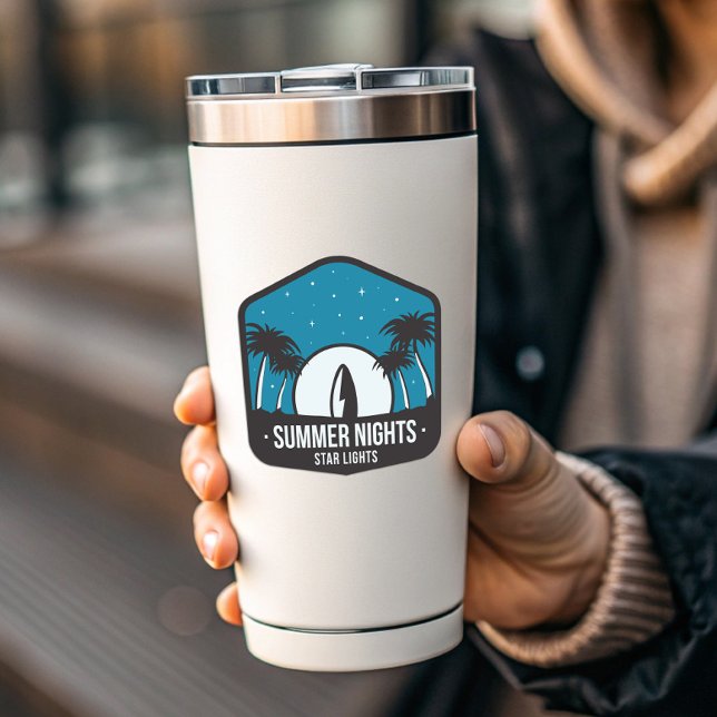 Camping für Sommerabende | Die Aufkleber (Summer Nights Camping Vinyl Sticker by PiggyPrint Stickers.)