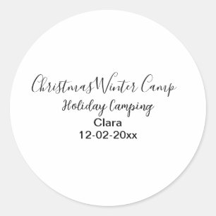 Camping für Winterurlaub Runder Aufkleber