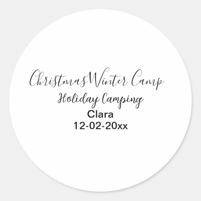 Camping für Winterurlaub Runder Aufkleber (Vorderseite)