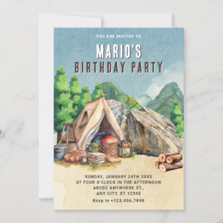 Camping-Geburtstag Einladung