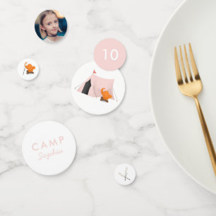 Camping Geburtstagsparty Rosa Zelt Foto Konfetti